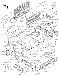 Carrier Diagram and Parts List for KAF820CMFNL 2021 Kawasaki Lawn Tractor Accessories
