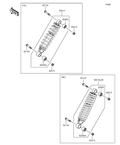 Shock Absorber Diagram and Parts List for KAF820BGF 2016 Kawasaki Lawn Tractor Accessories
