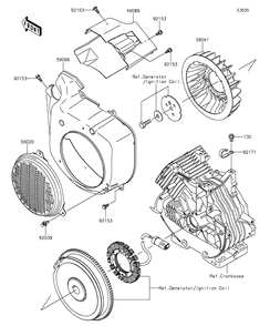 Cooling Diagram and Parts List for KAF400AGF 2016 Kawasaki Lawn Tractor Accessories