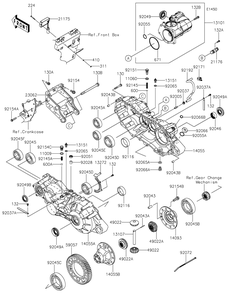 Gear Box Diagram and Parts List for KAF820DJF 2018 Kawasaki Lawn Tractor Accessories
