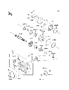 Bevel Gear Case Diagram and Parts List for KAF950D8F 2008 Kawasaki Lawn Tractor Accessories
