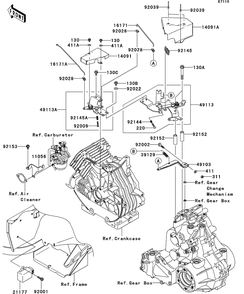 Control Diagram and Parts List for KAF400AFF 2015 Kawasaki Lawn Tractor Accessories