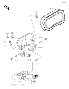 Meter Diagram and Parts List for KRT1000CPFNN 2023 Kawasaki Lawn Tractor Accessories