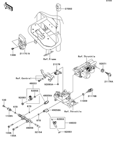 Fuel Injection Diagram and Parts List for KAF620SDF 2013 Kawasaki Lawn Tractor Accessories