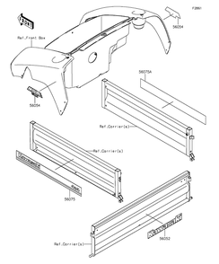 Decals Diagram and Parts List for KAF400GGF 2016 Kawasaki Lawn Tractor Accessories