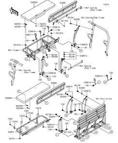 Seat Diagram and Parts List for KAF820DHF 2017 Kawasaki Lawn Tractor Accessories