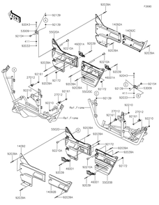 Part Location Diagram of 55020-0739 Kawasaki Guard, Side, Rr, Lh
