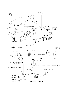 Labels Diagram and Parts List for KAF620E7F 2007 & Prior Kawasaki Lawn Tractor Accessories