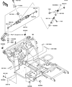 Frame Diagram and Parts List for KAF400DEF 2014 Kawasaki Lawn Tractor Accessories