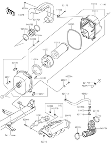 Part Location Diagram of 11010-0860 Kawasaki Filter-Assembly-Air