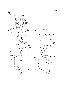Brake Pedal/Throttle Lever Diagram and Parts List for KAF620E7F 2007 & Prior Kawasaki Lawn Tractor Accessories