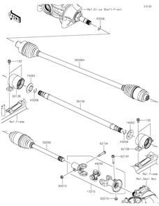 Part Location Diagram of 39159-0045 Kawasaki Shaft-Drive