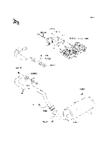 Muffler Diagram and Parts List for KAF950C7F 2007 & Prior Kawasaki Lawn Tractor Accessories