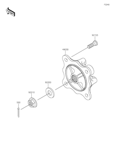 Rear Hubs/Brakes Diagram and Parts List for KAF820BJF 2018 Kawasaki Lawn Tractor Accessories