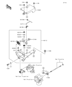 Control Diagram and Parts List for KAF620RFF 2015 Kawasaki Lawn Tractor Accessories