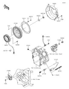 Generator/Ignition Coil Diagram and Parts List for KAF620MHF 2017 Kawasaki Lawn Tractor Accessories