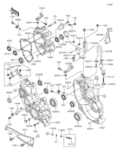 Gear Box Diagram and Parts List for KAF620RFF 2015 Kawasaki Lawn Tractor Accessories