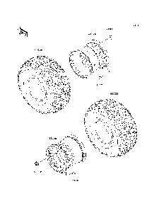 Wheels/Tires Diagram and Parts List for KAF950B7F 2007 & Prior Kawasaki Lawn Tractor Accessories