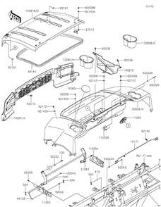 Fenders Diagram and Parts List for KAF620RLF 2020 Kawasaki Lawn Tractor Accessories
