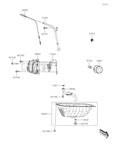 Oil Pump/Oil Filter Diagram and Parts List for KAF820FNFNN 2022 Kawasaki Lawn Tractor Accessories