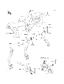 Brake Pedal/Throttle Lever Diagram and Parts List for KAF400A7F 2007 & Prior Kawasaki Lawn Tractor Accessories