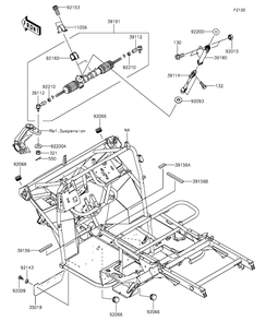Frame Diagram and Parts List for KAF400AGF 2016 Kawasaki Lawn Tractor Accessories