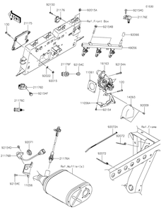 Fuel Injection Diagram and Parts List for KAF820AHF 2017 Kawasaki Lawn Tractor Accessories