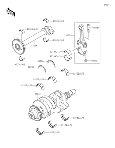Crankshaft Diagram and Parts List for KRT1000BPFNL 2023 Kawasaki Lawn Tractor Accessories
