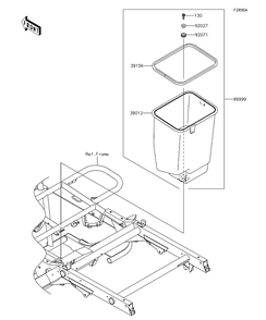Optional Parts(Frame) Diagram and Parts List for KAF400EDF 2013 Kawasaki Lawn Tractor Accessories