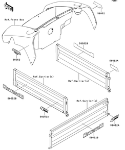 Decals(Abf-Aef) Diagram and Parts List for KAF400ADF 2013 Kawasaki Lawn Tractor Accessories