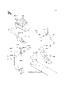 Brake Pedal/Throttle Lever Diagram and Parts List for KAF620G7F 2007 & Prior Kawasaki Lawn Tractor Accessories