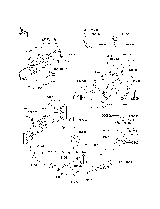 Frame Fittings Diagram and Parts List for KAF950B7F 2007 & Prior Kawasaki Lawn Tractor Accessories