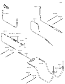 Cables Diagram and Parts List for KAF400JKF 2019 Kawasaki Lawn Tractor Accessories