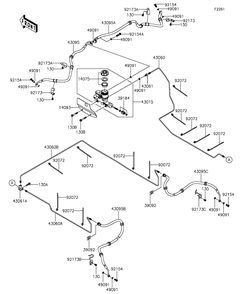 Master Cylinder Diagram and Parts List for KAF820BGF 2016 Kawasaki Lawn Tractor Accessories