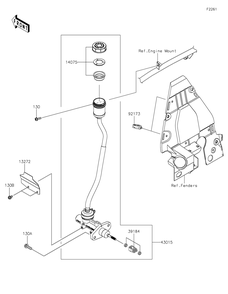 Master Cylinder Diagram and Parts List for KRF1000ALF 2020 Kawasaki Lawn Tractor Accessories