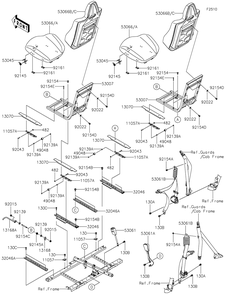 Seat Diagram and Parts List for KRF1000AMFNL 2021 Kawasaki Lawn Tractor Accessories
