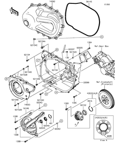 Converter Cover Diagram and Parts List for KAF820AHF 2017 Kawasaki Lawn Tractor Accessories