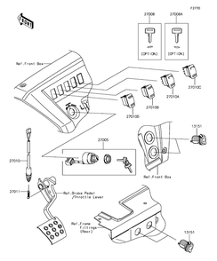 Ignition Switch Diagram and Parts List for KAF820CHF 2017 Kawasaki Lawn Tractor Accessories
