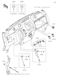 Ignition Switch Diagram and Parts List for KAF400TKS 2019 Kawasaki Lawn Tractor Accessories