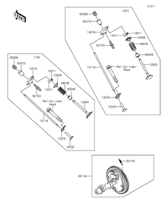 Valve Diagram and Parts List for KAF400EGF 2016 Kawasaki Lawn Tractor Accessories