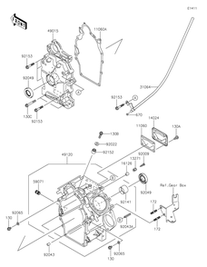Crankcase Diagram and Parts List for KAF620WMFNN 2021 Kawasaki Lawn Tractor Accessories