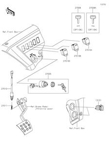 Part Location Diagram of 27010-0810 Kawasaki Switch, Diff Lock