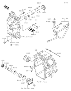 Oil Pump/Oil Filter Diagram and Parts List for KAF620SMFNN 2021 Kawasaki Lawn Tractor Accessories