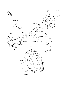 Differential Diagram and Parts List for KAF620G7F 2007 & Prior Kawasaki Lawn Tractor Accessories