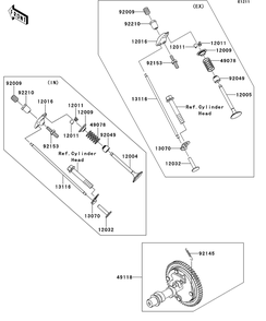 Valve Diagram and Parts List for KAF400BEF 2014 Kawasaki Lawn Tractor Accessories
