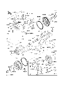 Rear Hubs/Brakes Diagram and Parts List for KAF950D8F 2008 Kawasaki Lawn Tractor Accessories