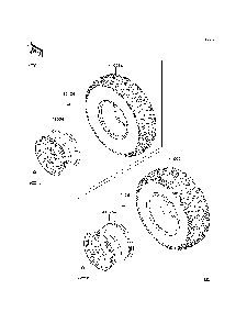 Wheels/Tires Diagram and Parts List for KRT800DEF 2014 Kawasaki Lawn Tractor Accessories
