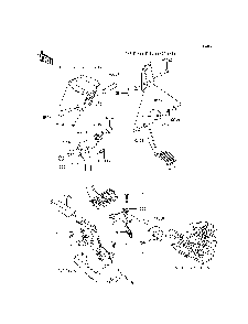 Brake Pedal/Throttle Lever Diagram and Parts List for KRT800CFF 2015 Kawasaki Lawn Tractor Accessories
