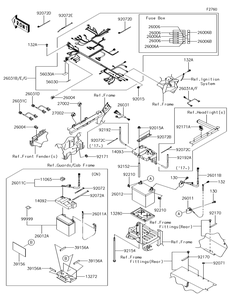 Part Location Diagram of 26031-1999 Kawasaki Harness, Main