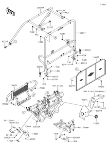 Part Location Diagram of 55020-0876 Kawasaki Guard, Fr